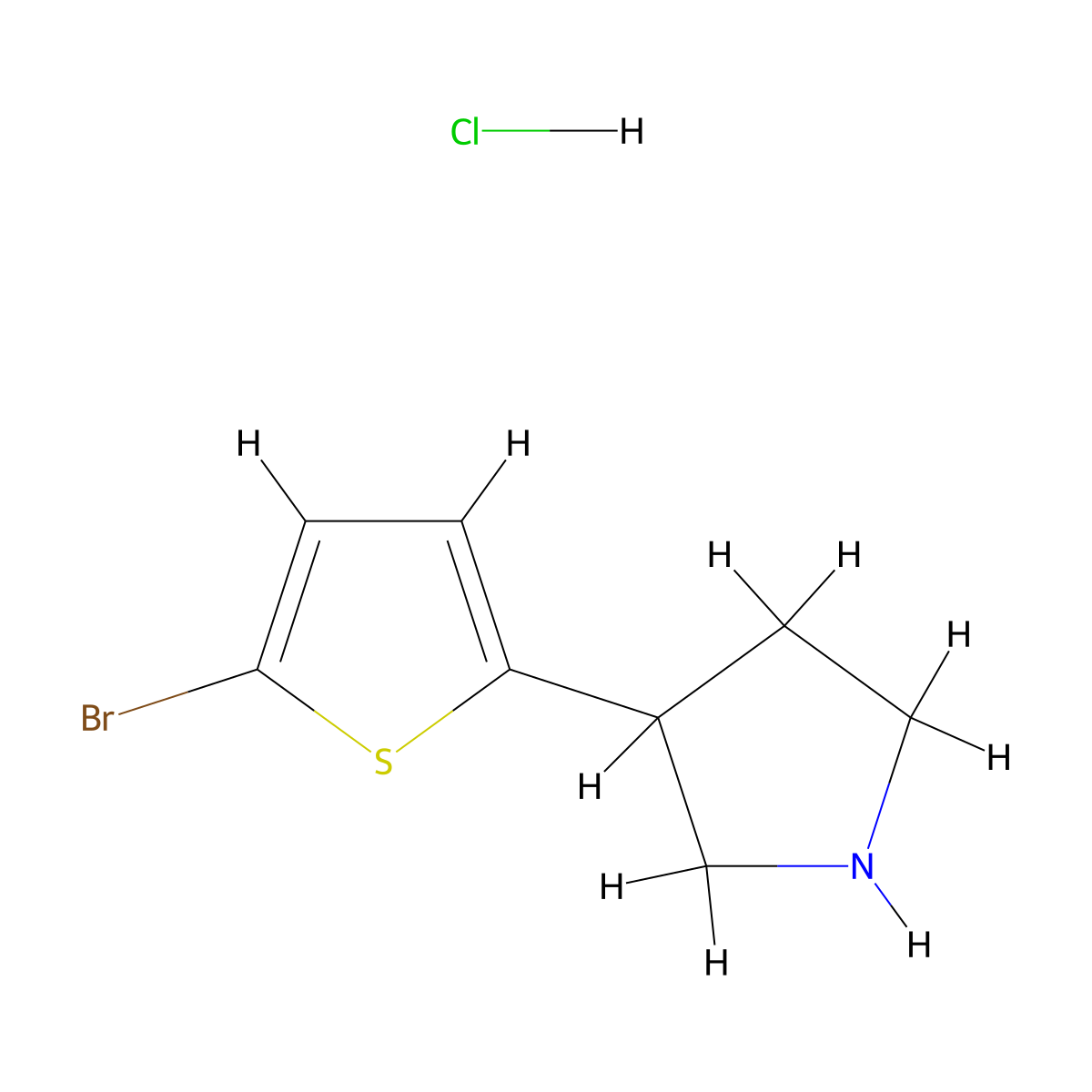 3-(5-Bromothiophen-2-yl)pyrrolidine;hydrochloride molecular structure, CAS 2995287-07-3