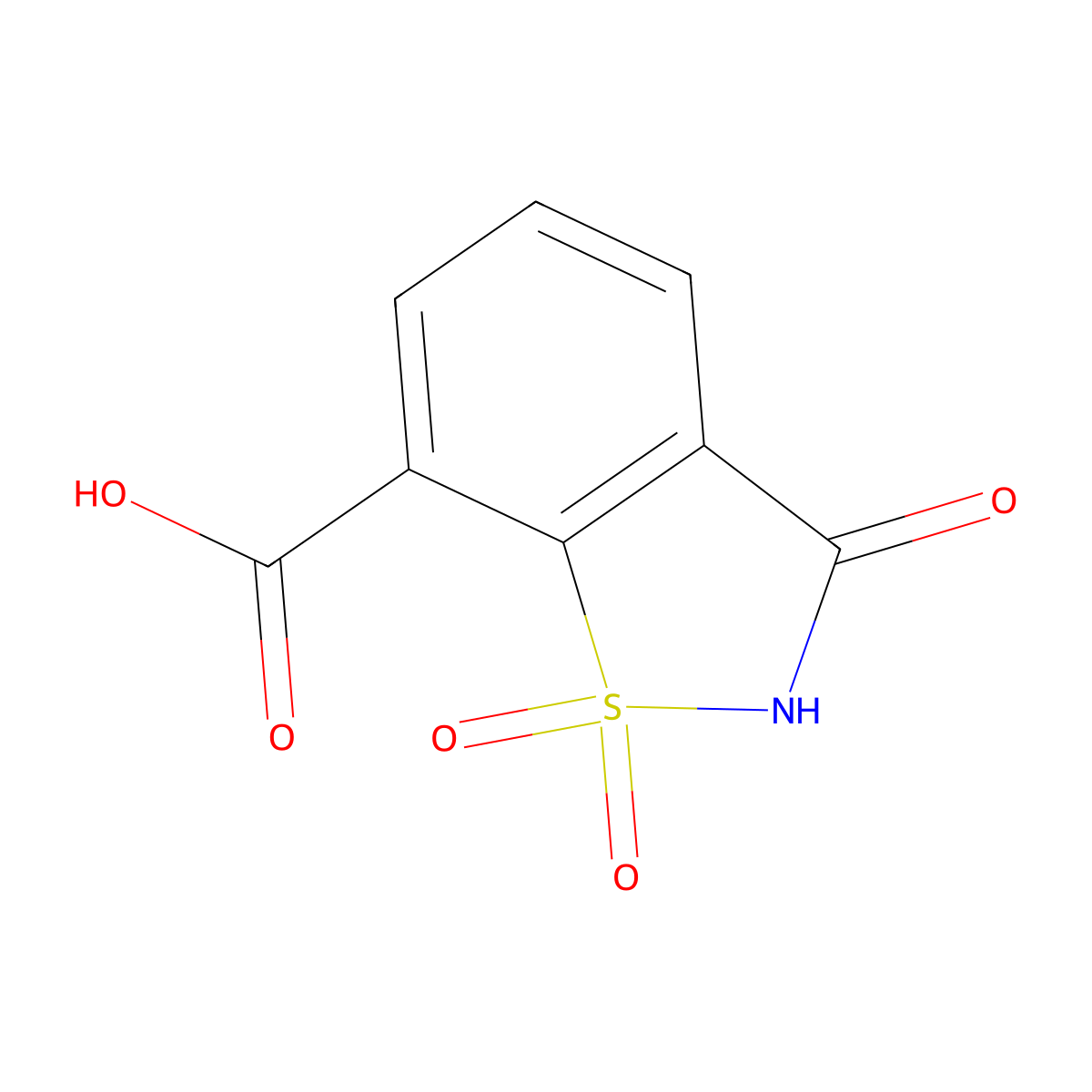 1,1,3-Trioxo-2,3-dihydro-1lambda6,2-benzothiazole-7-carboxylic acid molecular structure, CAS 2995287-08-4