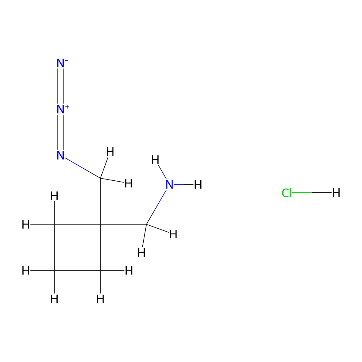 1-[1-(Azidomethyl)cyclobutyl]methanamine hydrochloride molecular structure, CAS 2995287-11-9