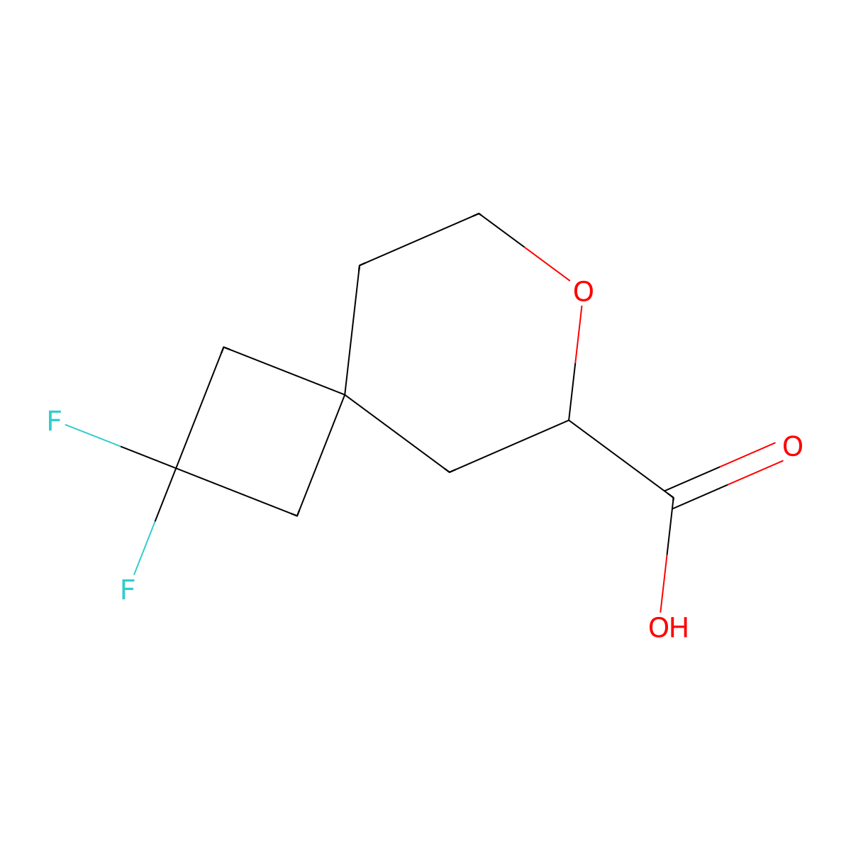 2,2-Difluoro-7-oxaspiro[3.5]nonane-6-carboxylic acid molecular structure, CAS 2995287-12-0