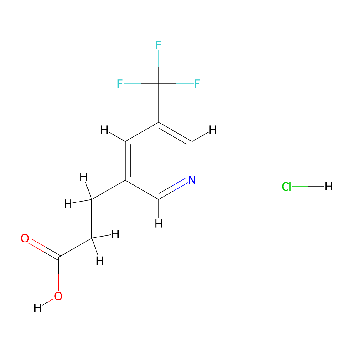 3-[5-(Trifluoromethyl)pyridin-3-yl]propanoic acid hydrochloride molecular structure, CAS 2995287-20-0