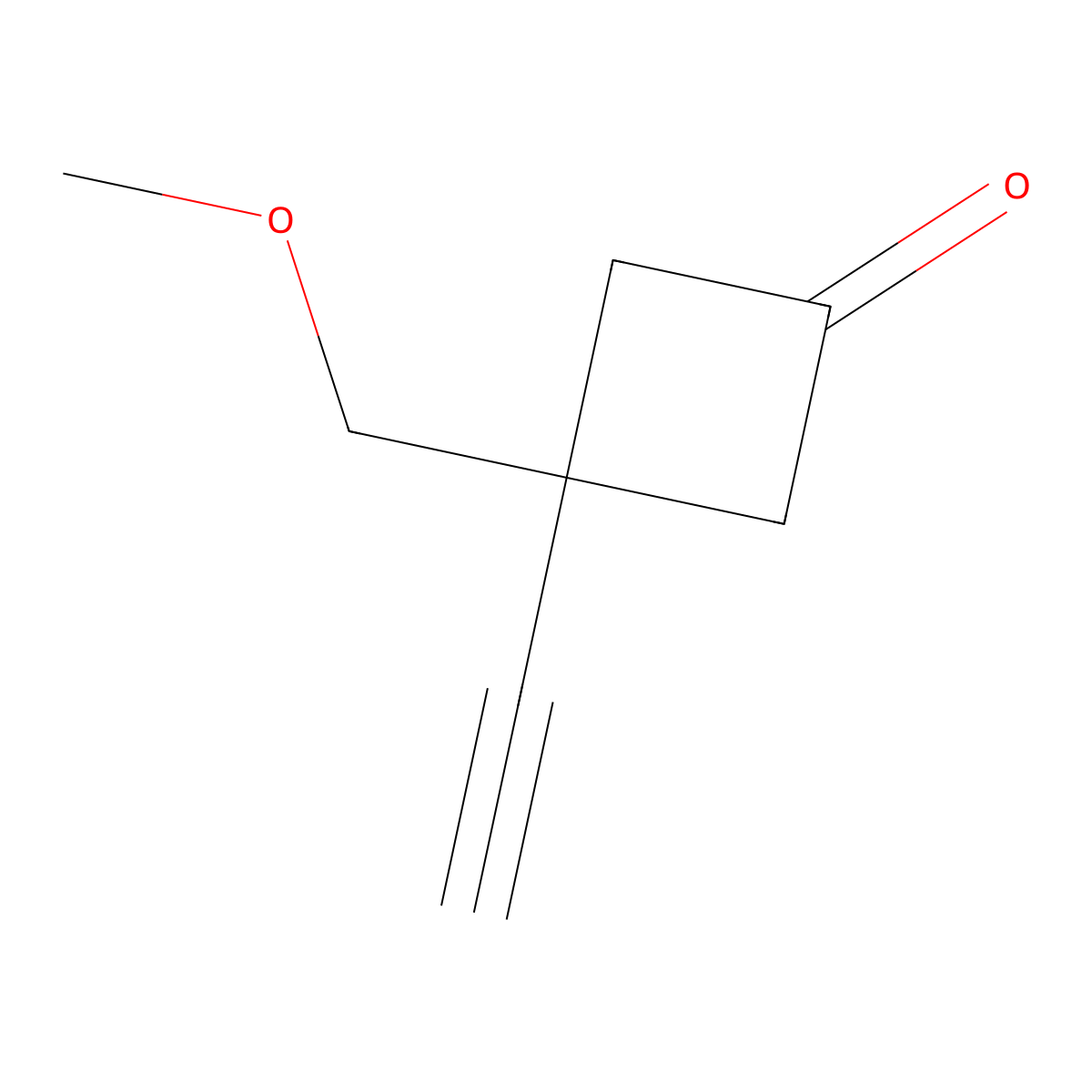3-Ethynyl-3-(methoxymethyl)cyclobutan-1-one molecular structure, CAS 2995287-25-5