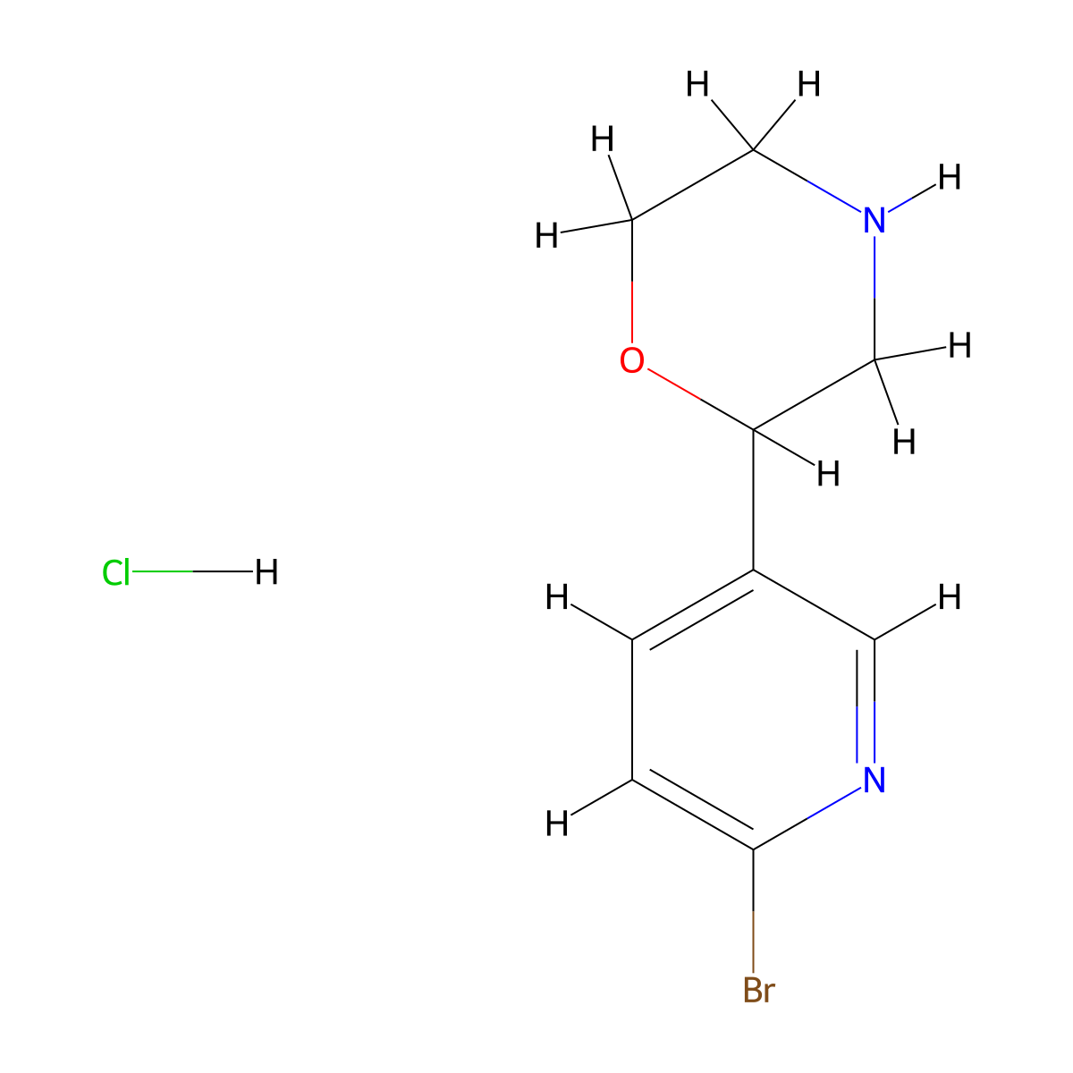 2-(6-Bromopyridin-3-yl)morpholine hydrochloride molecular structure, CAS 2995287-30-2