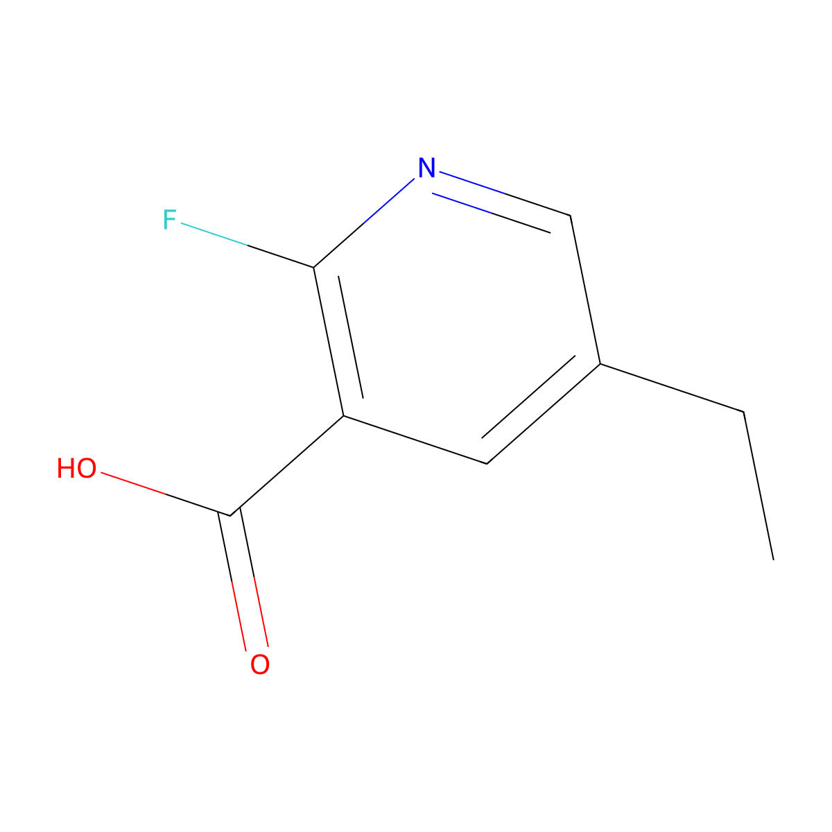 5-Ethyl-2-fluoropyridine-3-carboxylic acid molecular structure, CAS 2995287-36-8