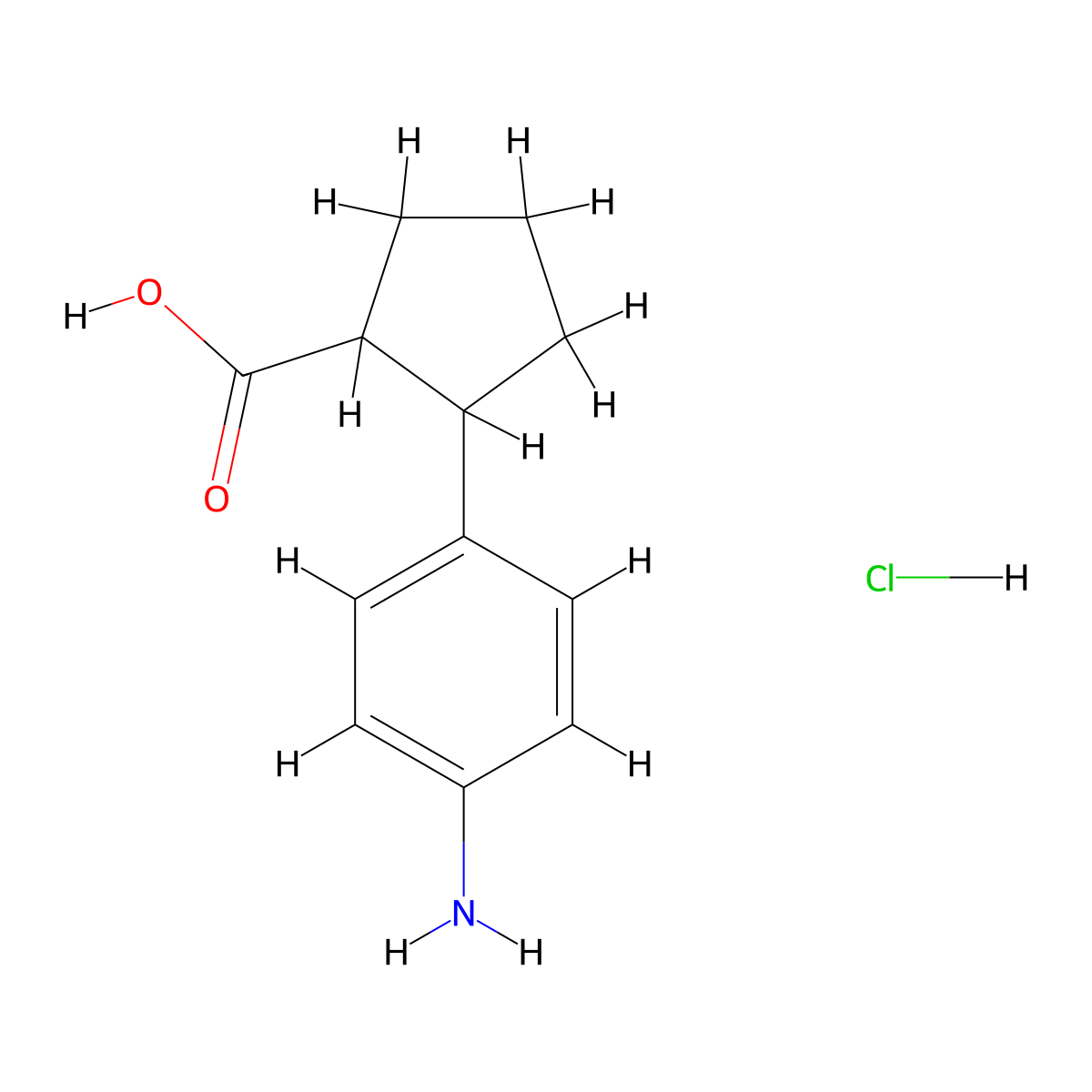 2-(4-Aminophenyl)cyclopentane-1-carboxylic acid hydrochloride molecular structure, CAS 2995287-44-8