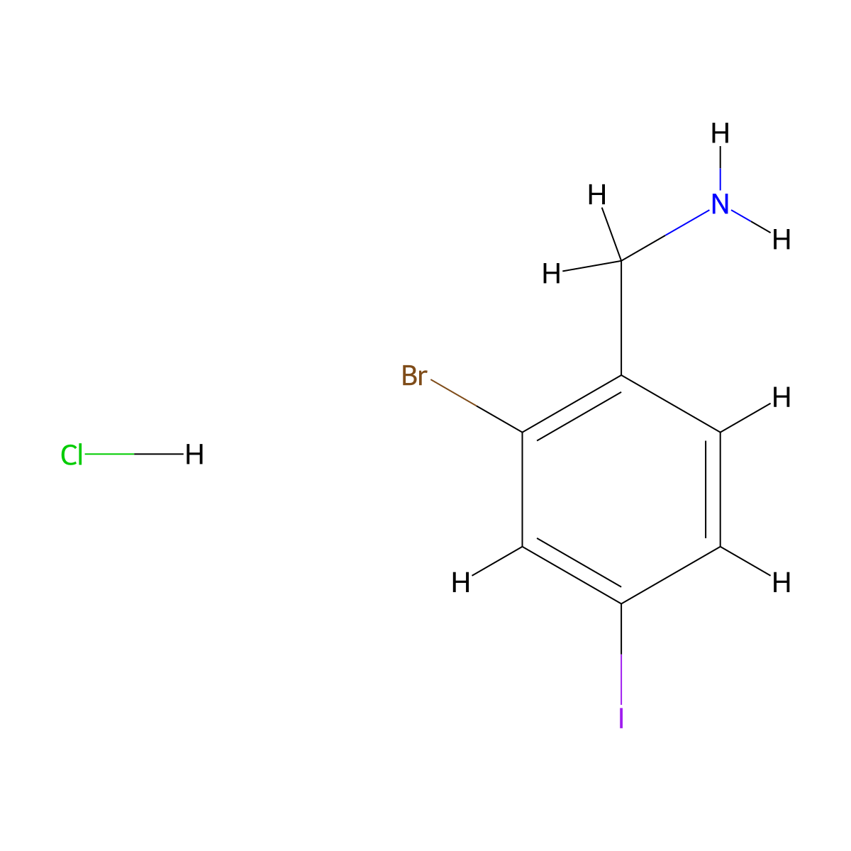 1-(2-Bromo-4-iodophenyl)methanamine hydrochloride molecular structure, CAS 2995287-52-8