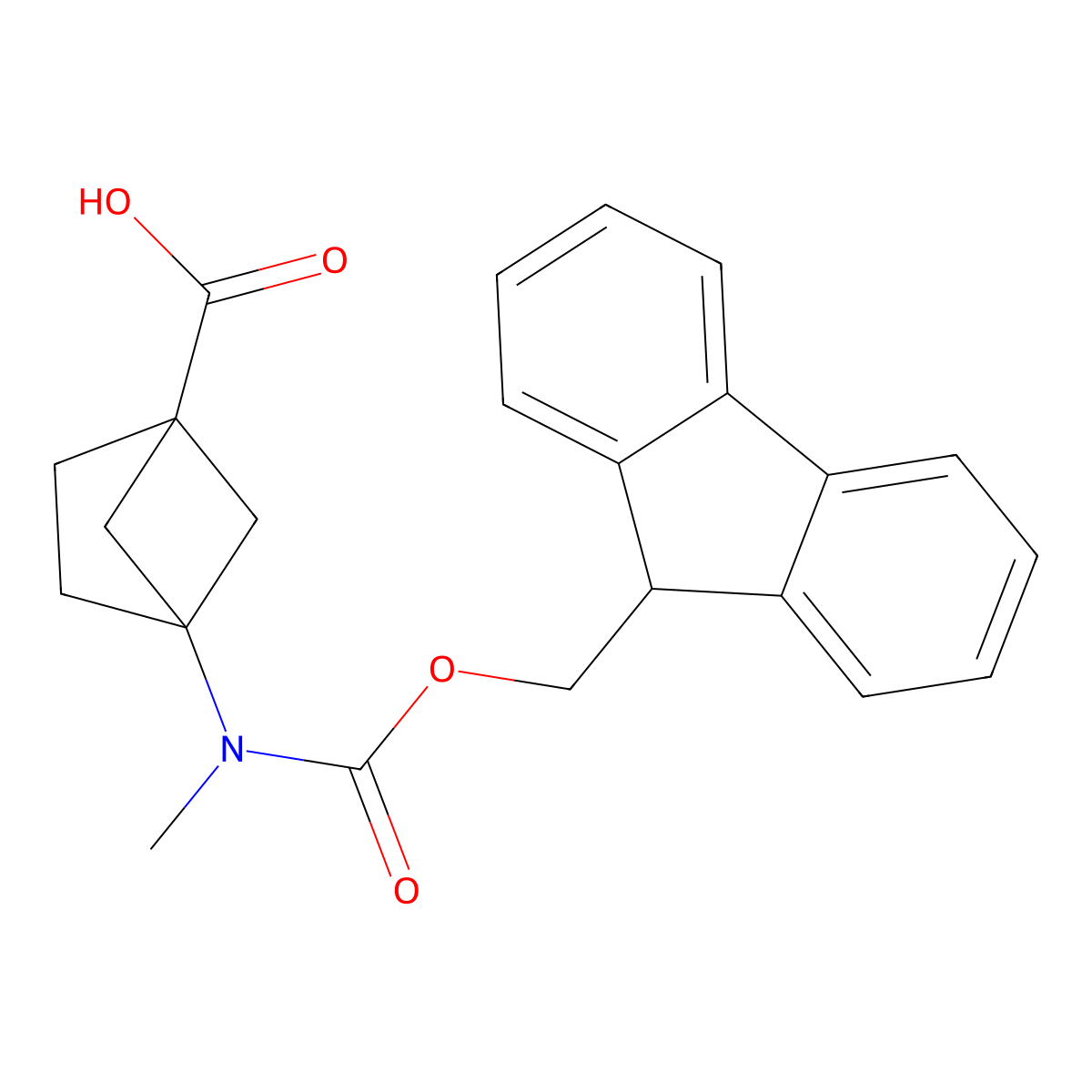 4-({[(9H-fluoren-9-yl)methoxy]carbonyl}(methyl)amino)bicyclo[2.1.1]hexane-1-carboxylic acid molecular structure, CAS 2995287-59-5