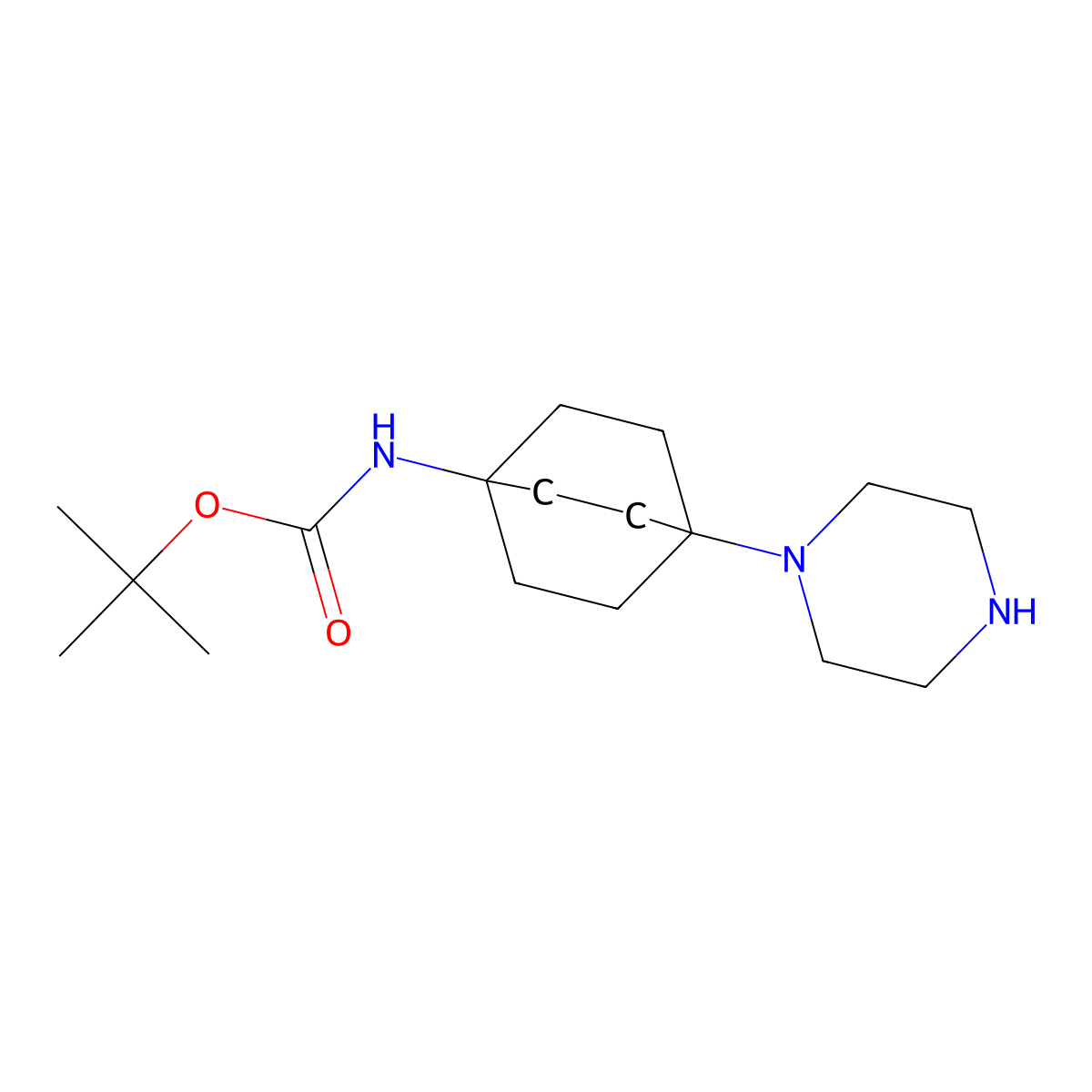 N-Boc-4-(1-piperazinyl)bicyclo[2.2.2]octan-1-amine molecular structure, CAS 2995287-82-4