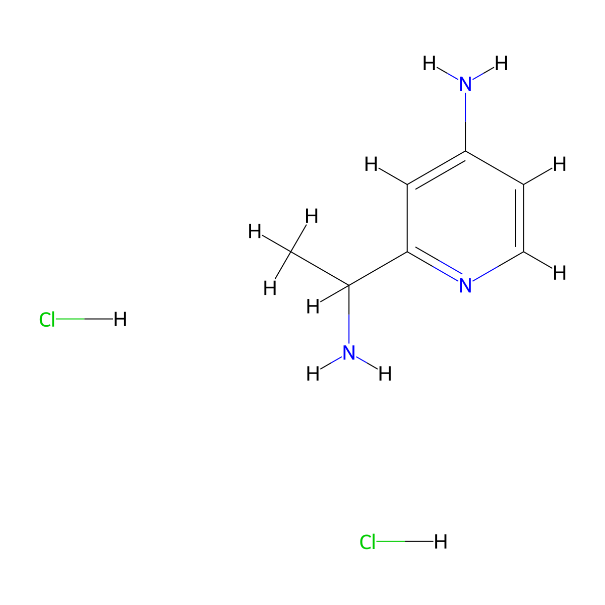 2-(1-Aminoethyl)pyridin-4-amine dihydrochloride molecular structure, CAS 2995288-22-5