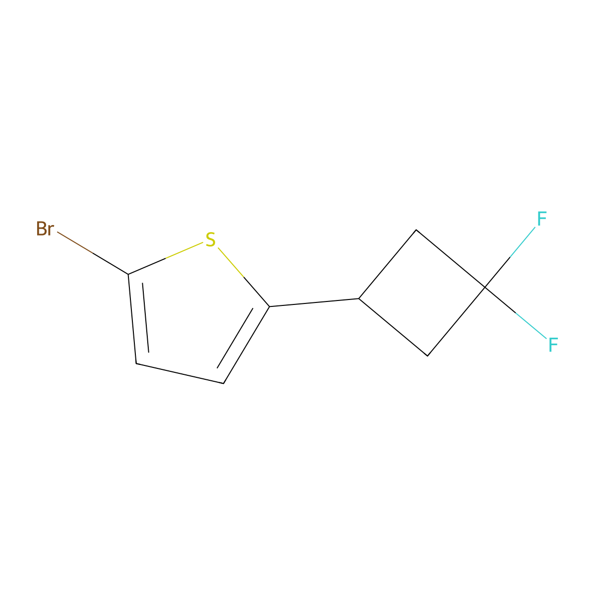 2-Bromo-5-(3,3-difluorocyclobutyl)thiophene molecular structure, CAS 2995288-34-9