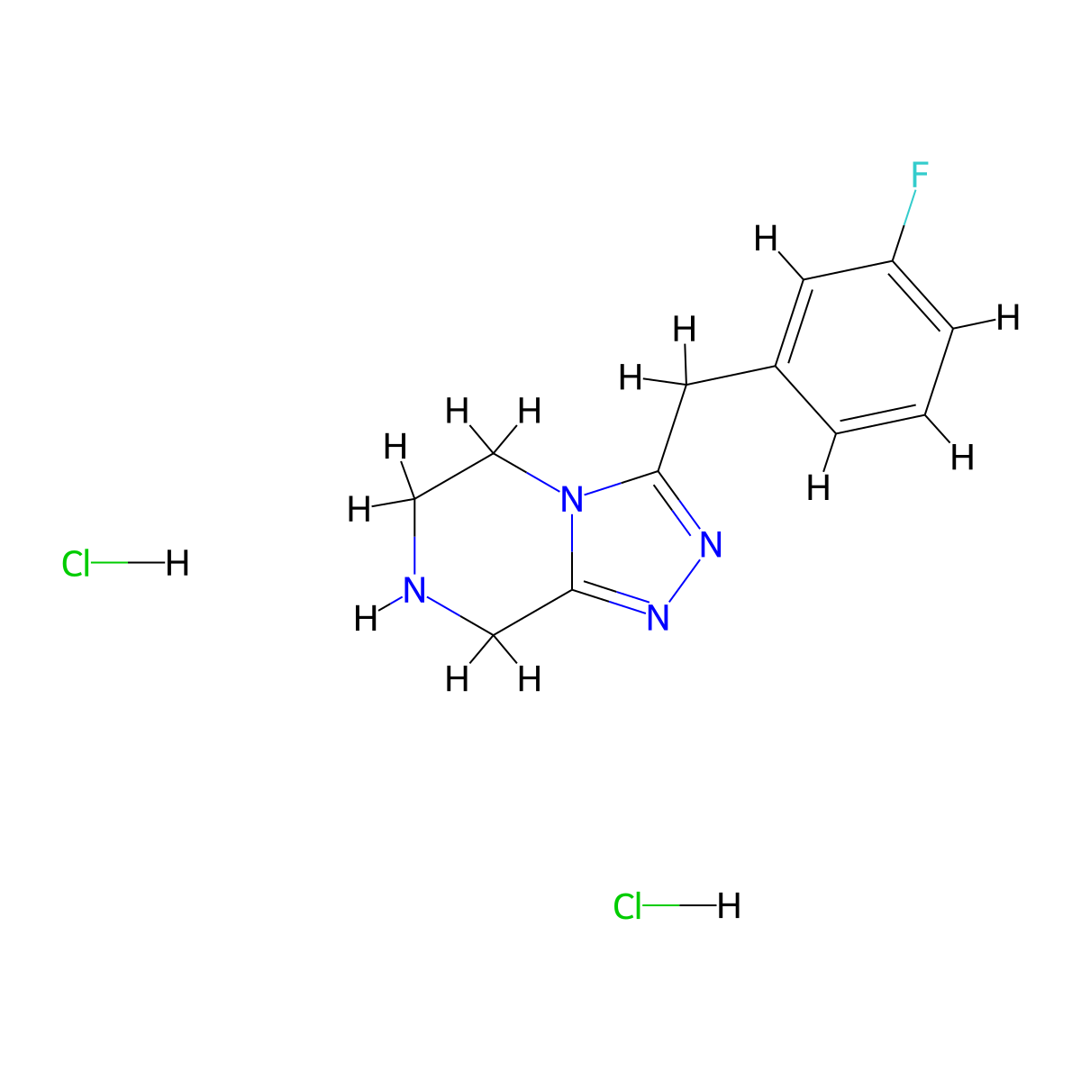 3-[(3-fluorophenyl)methyl]-5H,6H,7H,8H-[1,2,4]triazolo[4,3-a]pyrazine dihydrochloride molecular structure, CAS 2995288-40-7