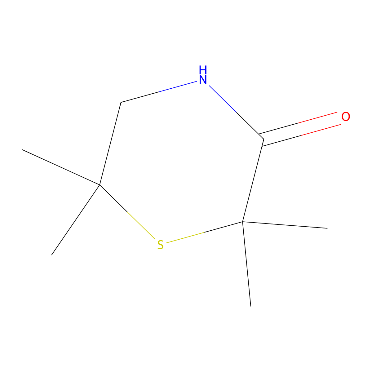 2,2,6,6-Tetramethylthiomorpholin-3-one molecular structure, CAS 2995288-42-9