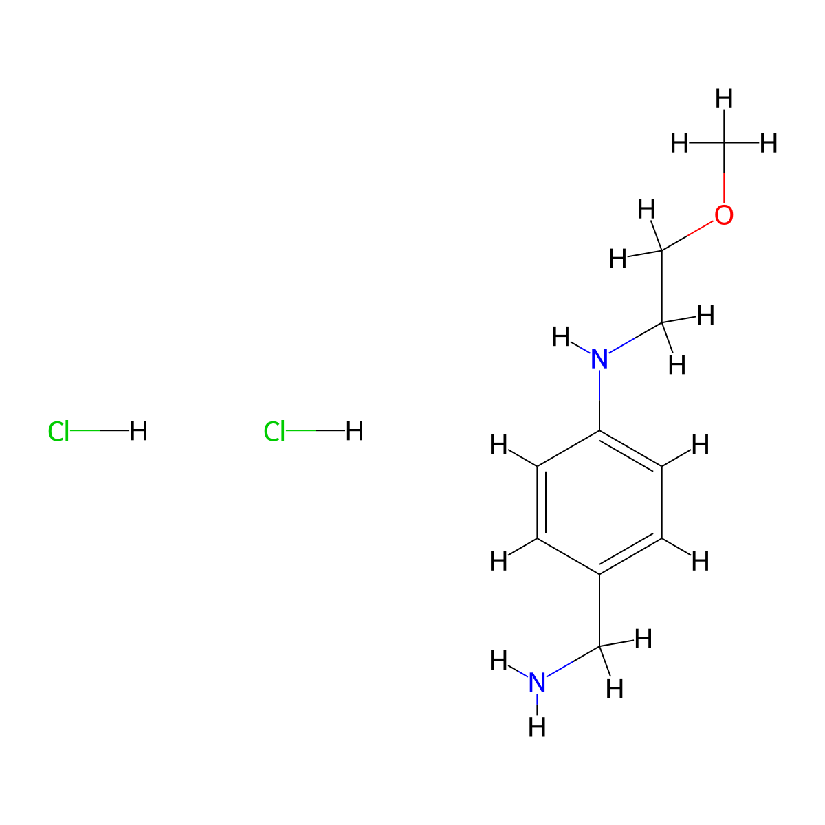 4-(aminomethyl)-N-(2-methoxyethyl)aniline dihydrochloride molecular structure, CAS 2995288-49-6