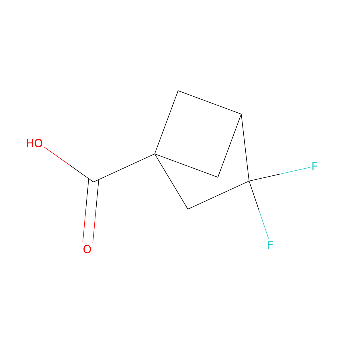 3,3-Difluorobicyclo[2.1.1]hexane-1-carboxylic acid molecular structure, CAS 2995288-51-0