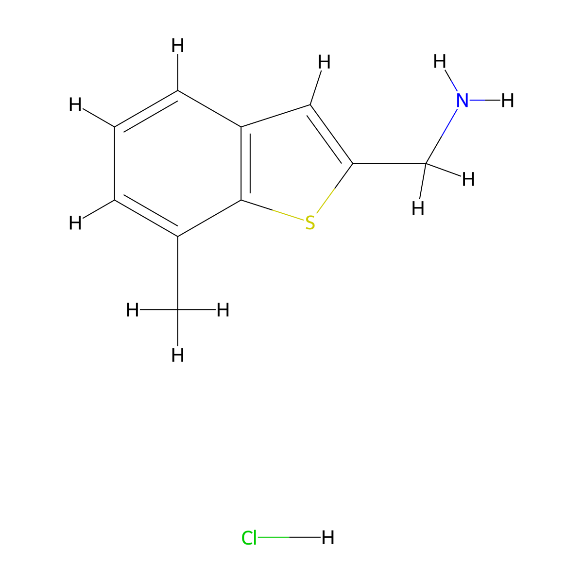 1-(7-Methyl-1-benzothiophen-2-yl)methanamine hydrochloride molecular structure, CAS 2995288-59-8