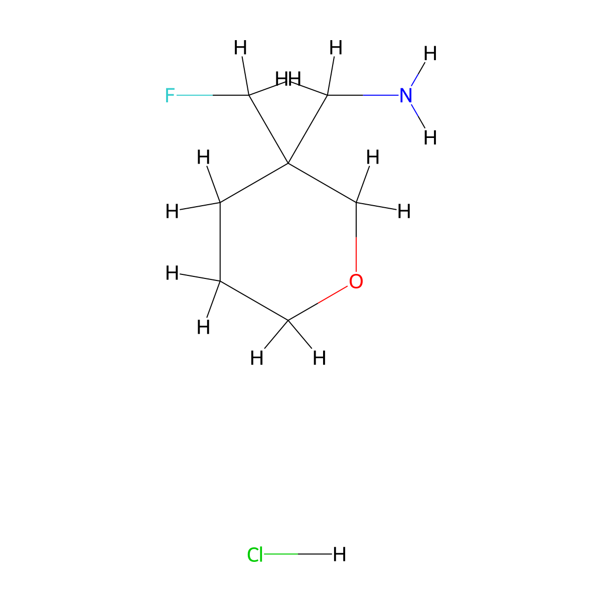 1-[3-(Fluoromethyl)oxan-3-yl]methanamine hydrochloride molecular structure, CAS 2995288-81-6