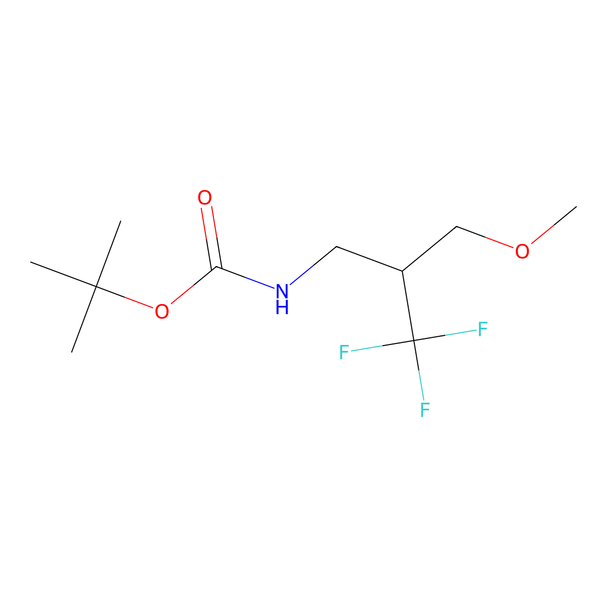 tert-butyl N-[3-methoxy-2-(trifluoromethyl)propyl]carbamate molecular structure, CAS 2995288-84-9