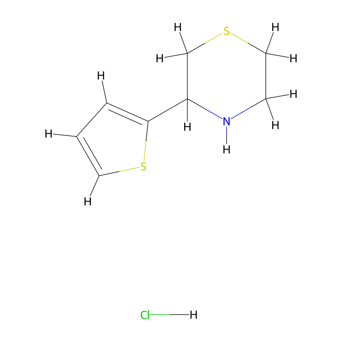 3-(Thiophen-2-yl)thiomorpholine hydrochloride molecular structure, CAS 2995288-88-3