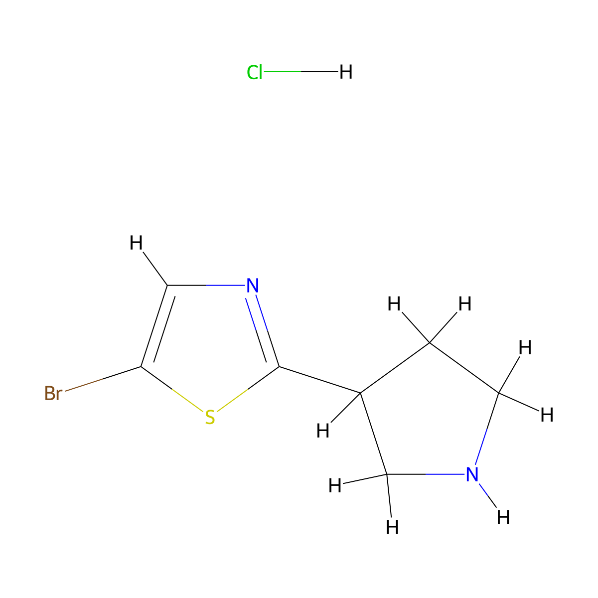 5-Bromo-2-(pyrrolidin-3-YL)thiazole hydrochloride molecular structure, CAS 2995288-94-1
