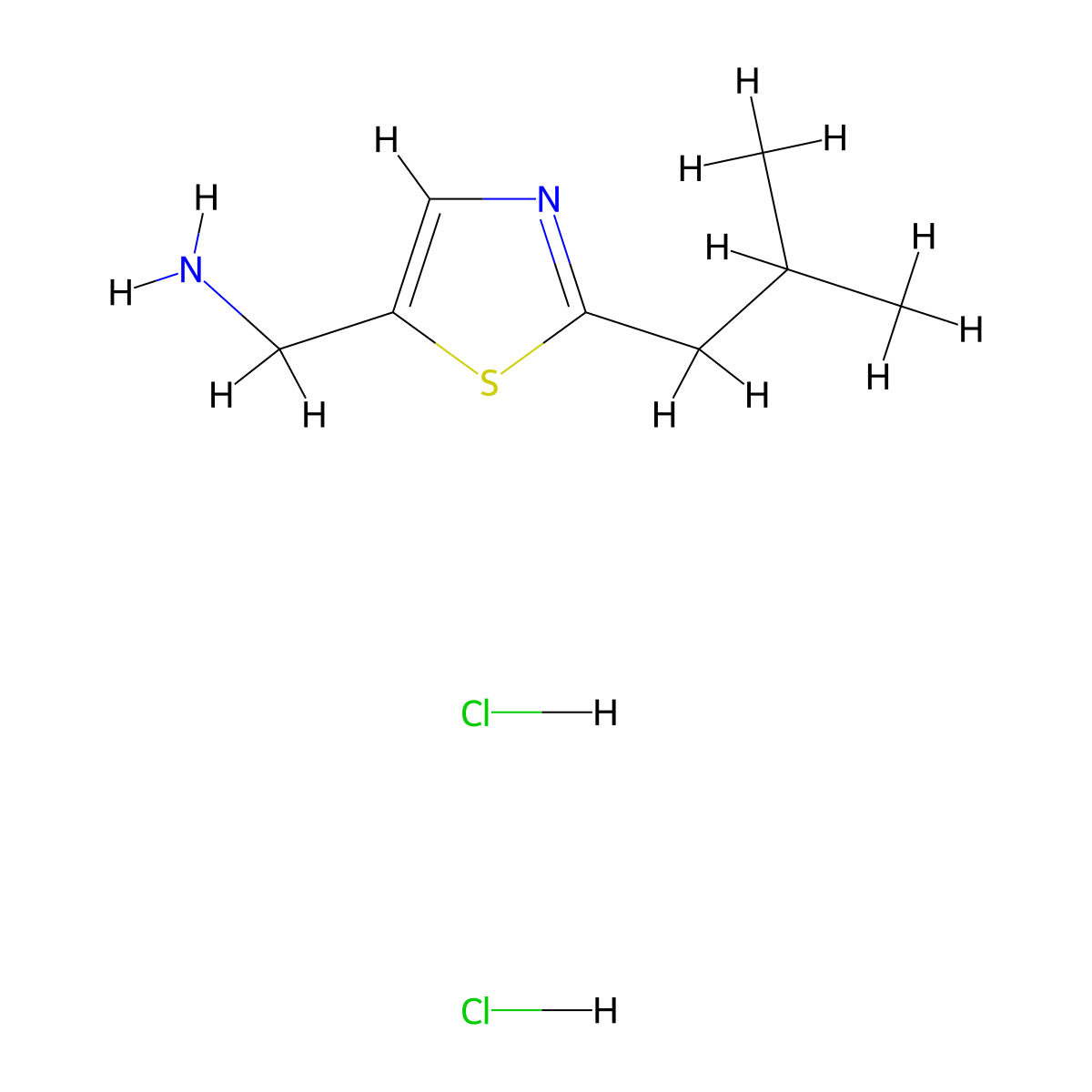1-[2-(2-Methylpropyl)-1,3-thiazol-5-yl]methanamine dihydrochloride molecular structure, CAS 2995289-07-9