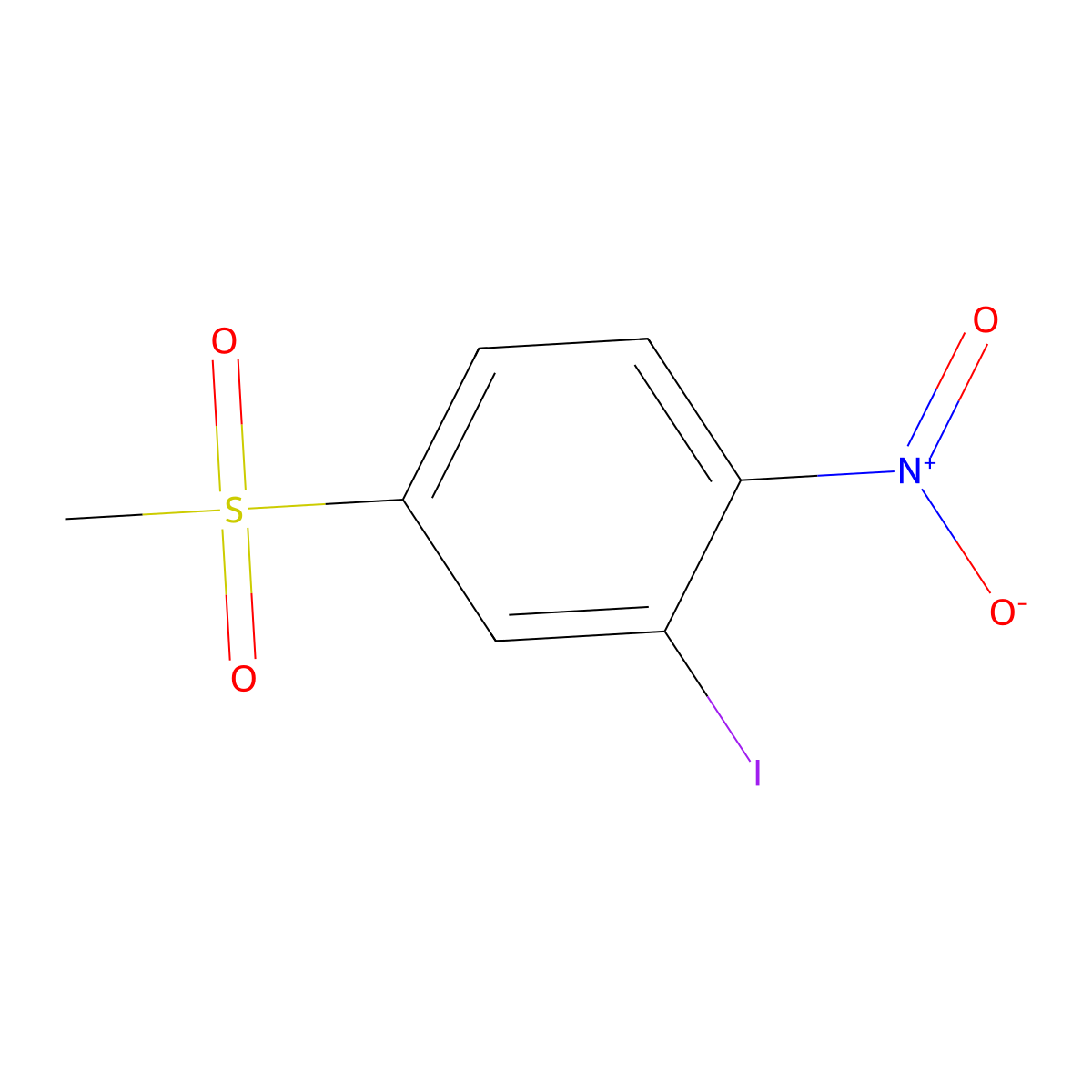 2-Iodo-4-(methylsulfonyl)-1-nitrobenzene molecular structure, CAS 2995289-08-0