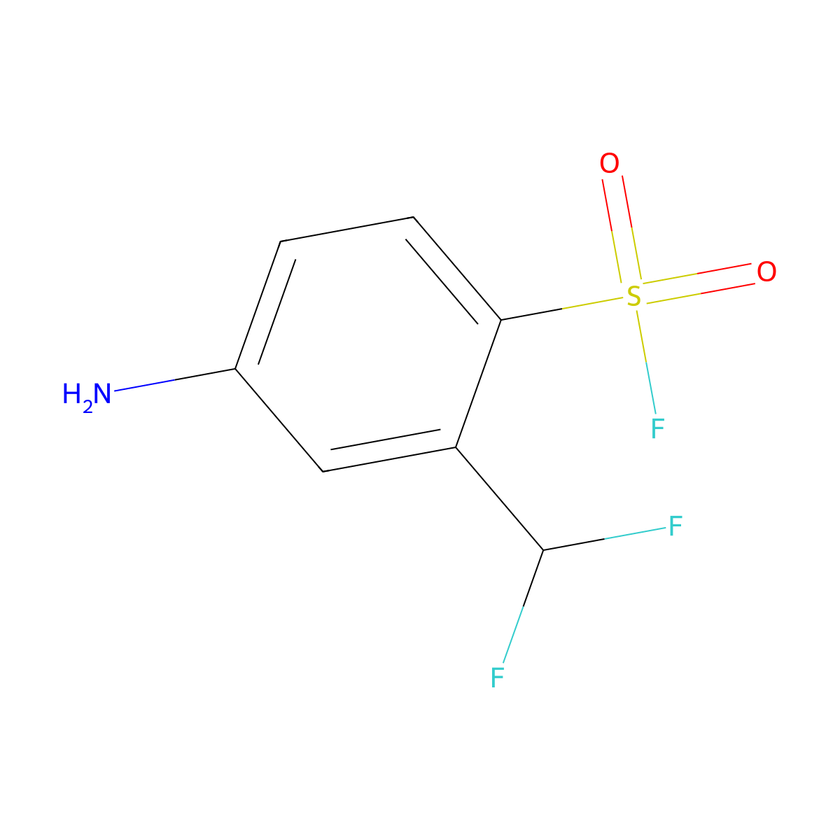 4-Amino-2-(difluoromethyl)benzene-1-sulfonyl fluoride molecular structure, CAS 2995289-18-2