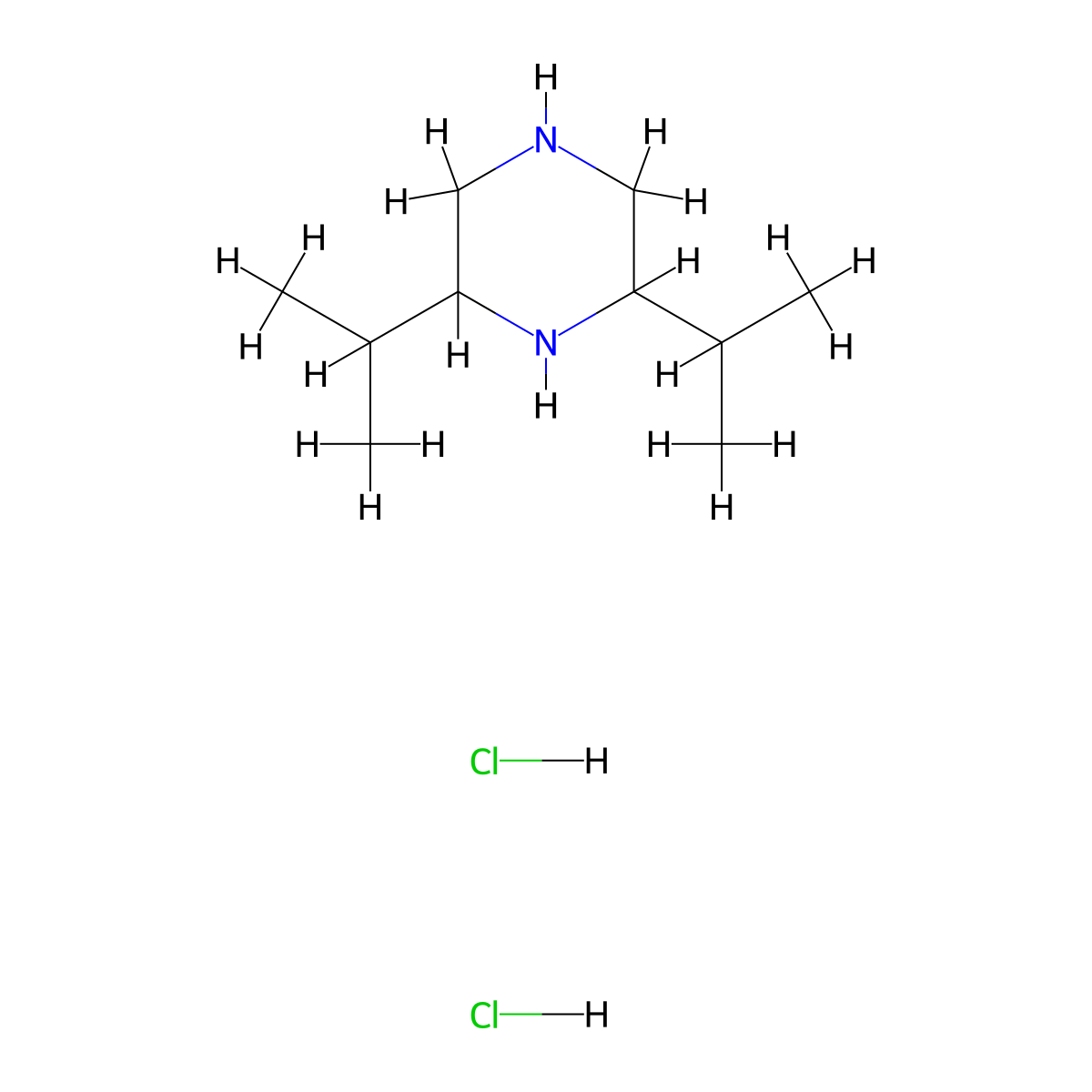 2,6-Bis(propan-2-yl)piperazine dihydrochloride molecular structure, CAS 2995289-26-2