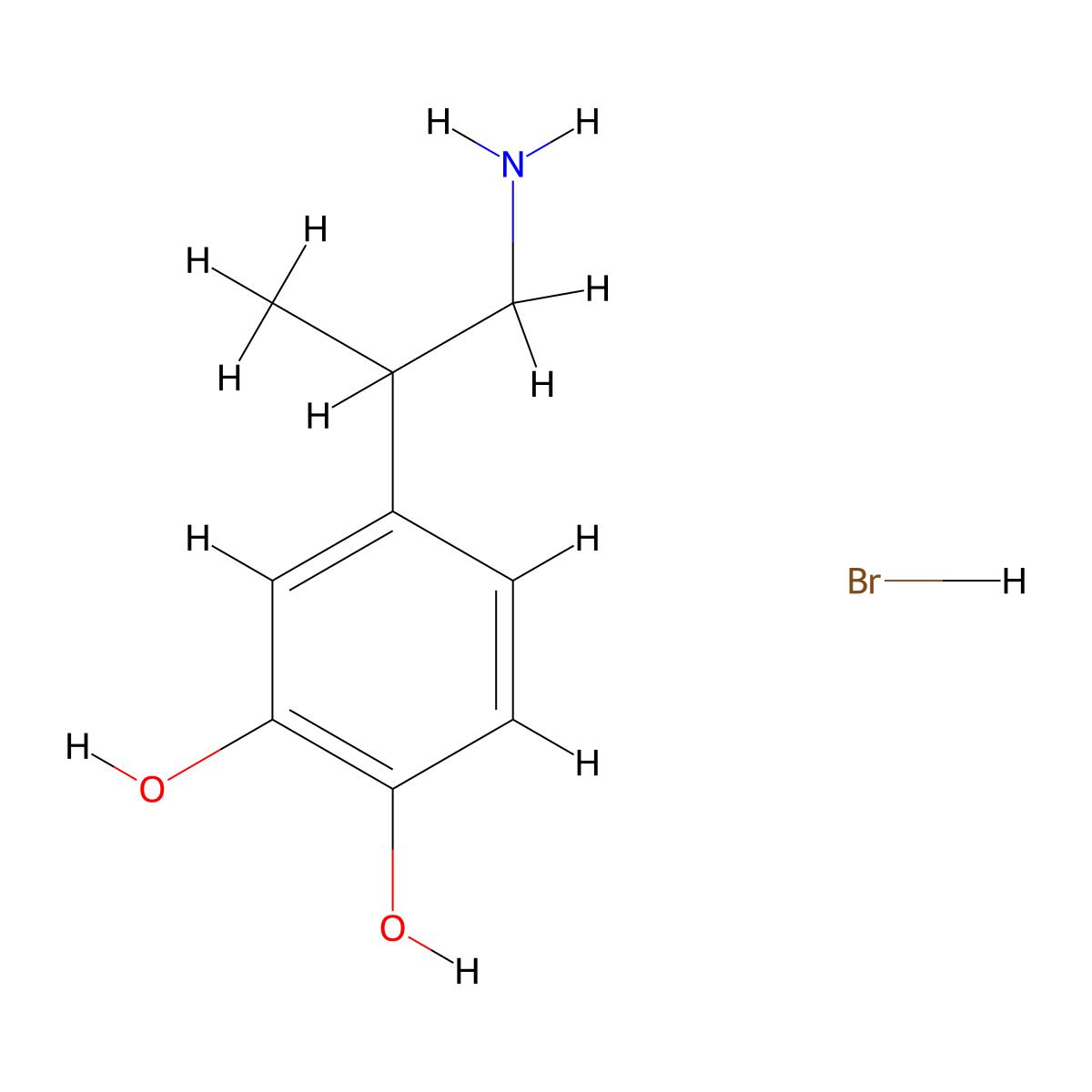 4-(1-Aminopropan-2-yl)benzene-1,2-diol hydrobromide molecular structure, CAS 2995289-33-1