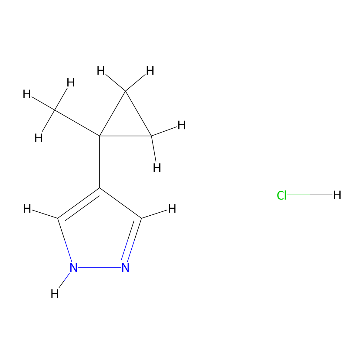 4-(1-methylcyclopropyl)-1H-pyrazole hydrochloride molecular structure, CAS 2995289-34-2