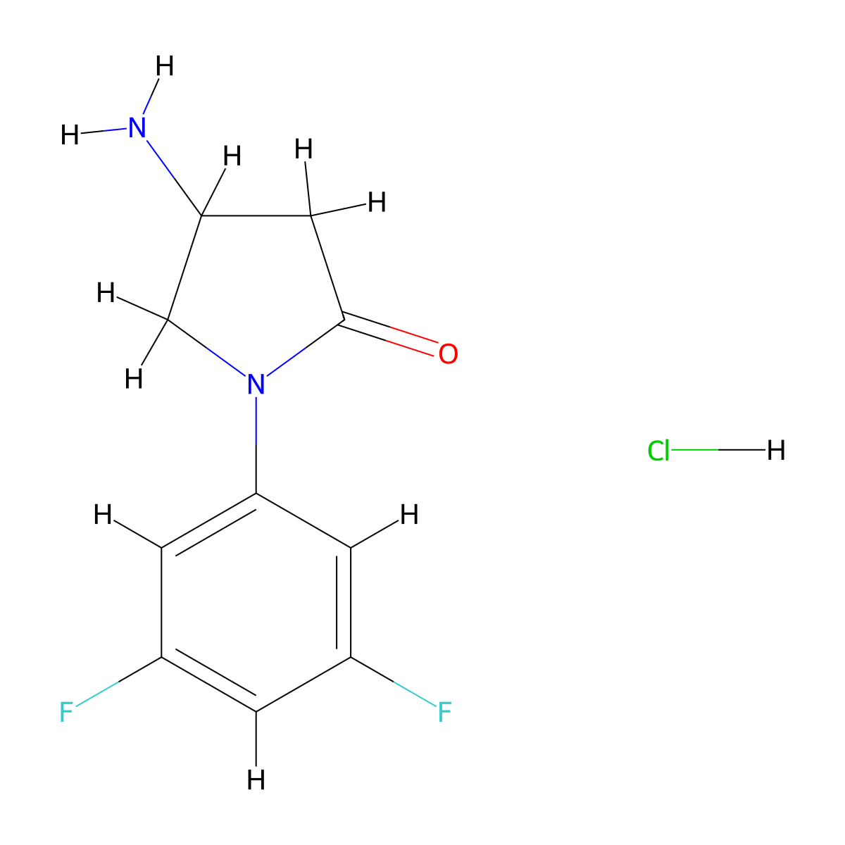 4-Amino-1-(3,5-difluorophenyl)pyrrolidin-2-one;hydrochloride molecular structure, CAS 2995289-36-4