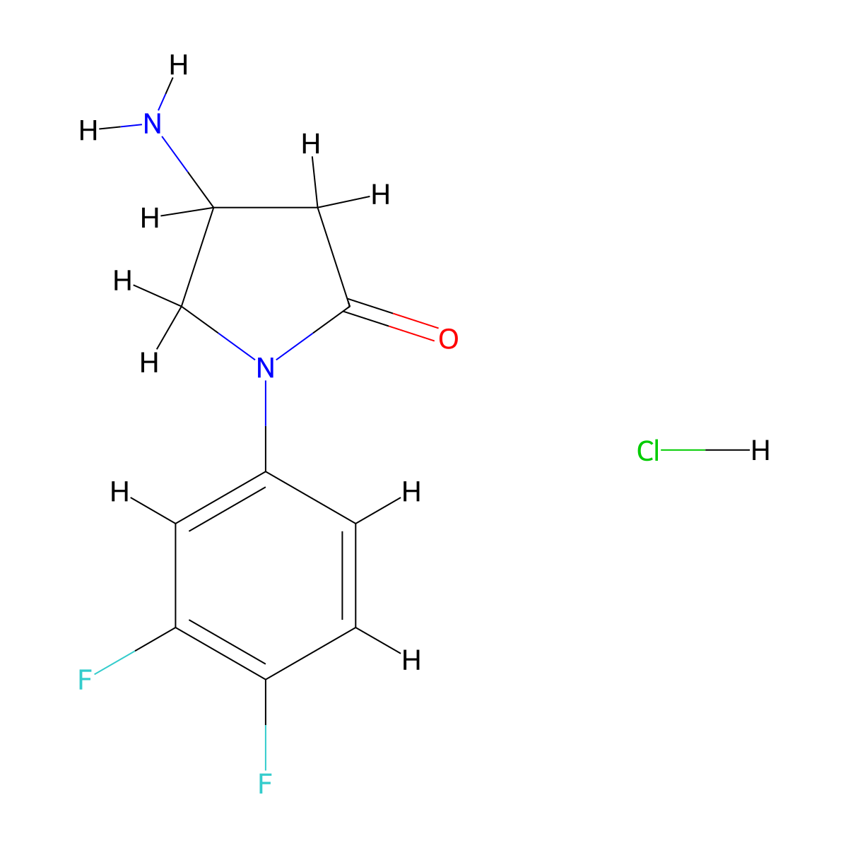 4-Amino-1-(3,4-difluorophenyl)pyrrolidin-2-one hydrochloride molecular structure, CAS 2995289-44-4