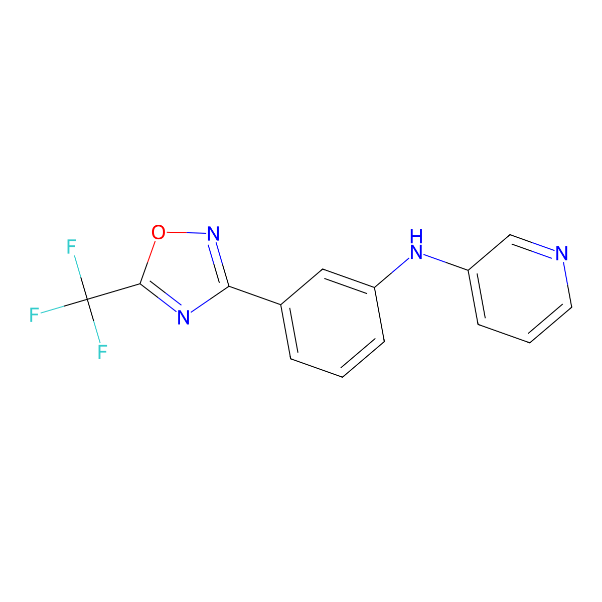 N-{3-[5-(trifluoromethyl)-1,2,4-oxadiazol-3-yl]phenyl}pyridin-3-amine molecular structure, CAS 2995289-48-8