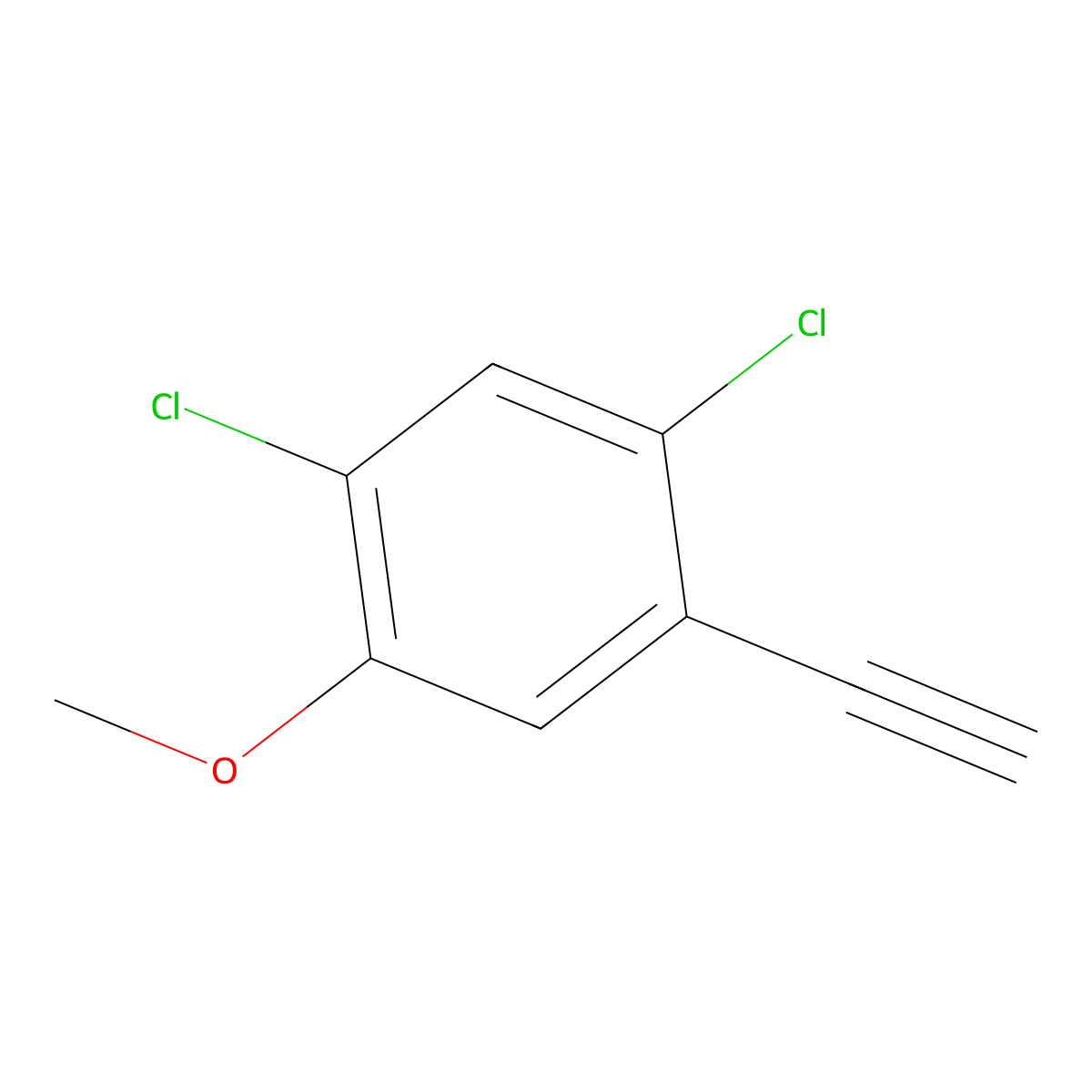 1,5-Dichloro-2-ethynyl-4-methoxybenzene molecular structure, CAS 2995289-52-4