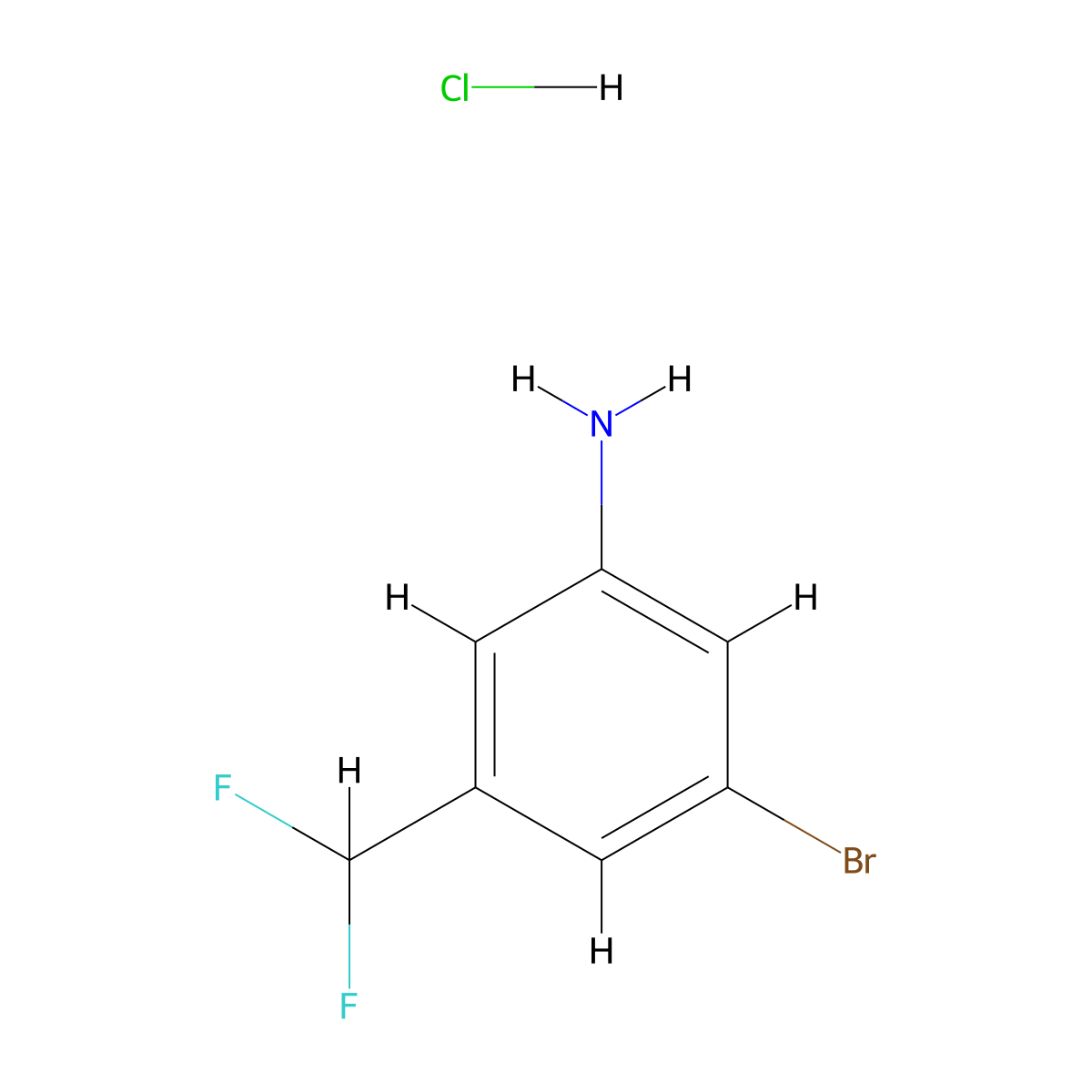 3-Bromo-5-(difluoromethyl)aniline hydrochloride molecular structure, CAS 2995289-57-9