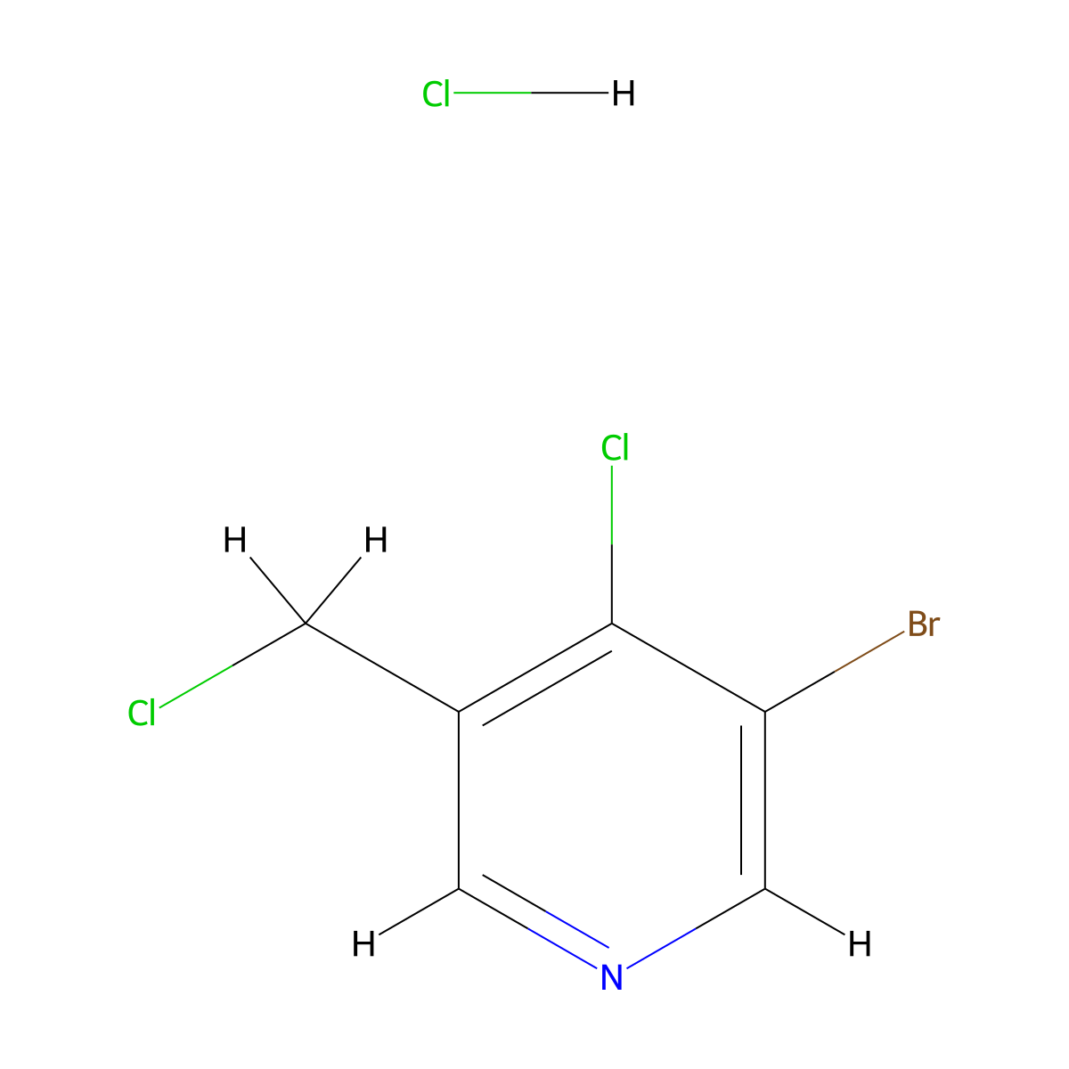 3-Bromo-4-chloro-5-(chloromethyl)pyridine hydrochloride molecular structure, CAS 2995289-60-4