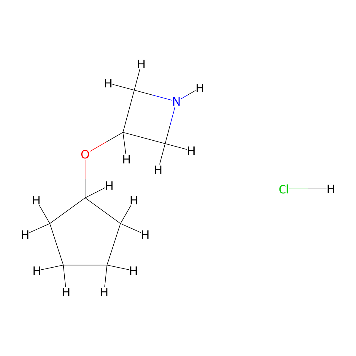 3-Cyclopentyloxyazetidine;hydrochloride molecular structure, CAS 2995289-61-5