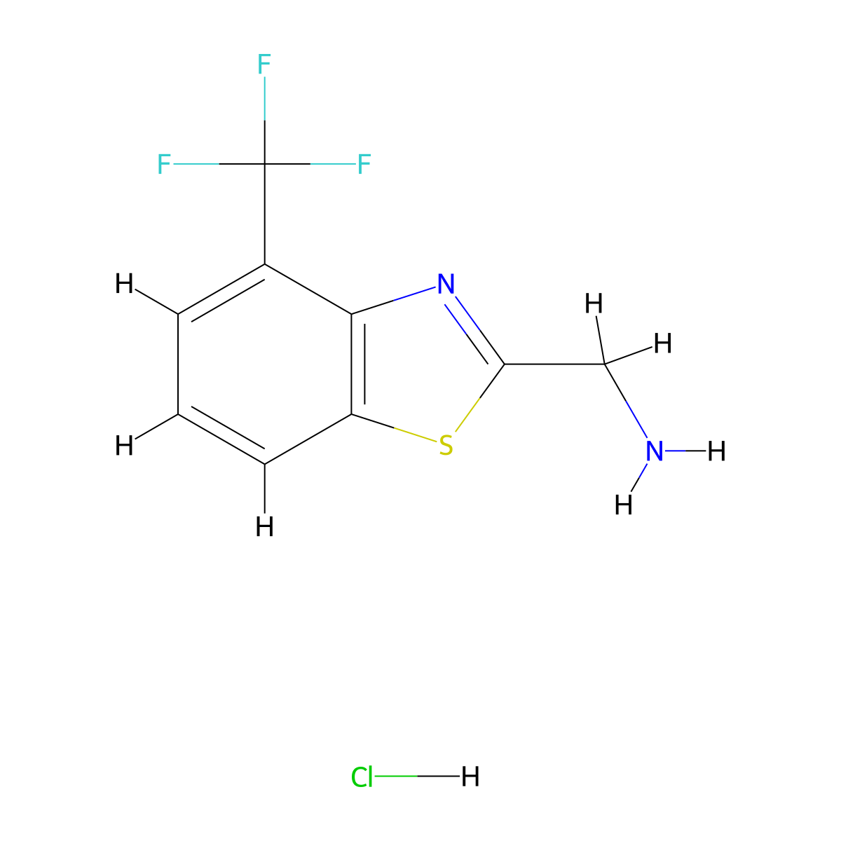 1-[4-(Trifluoromethyl)-1,3-benzothiazol-2-yl]methanamine hydrochloride molecular structure, CAS 2995289-67-1