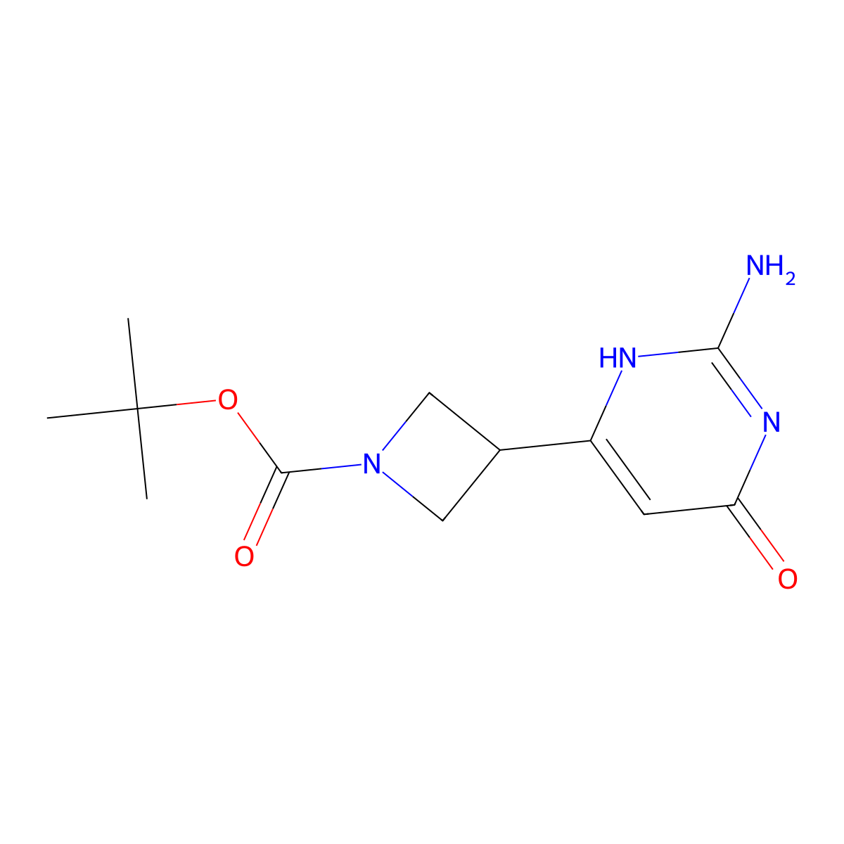 Tert-butyl 3-(2-amino-6-hydroxypyrimidin-4-yl)azetidine-1-carboxylate molecular structure, CAS 2995289-68-2