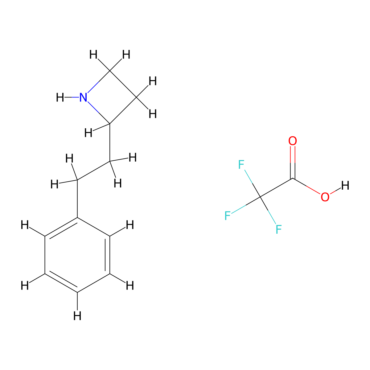 2-(2-Phenylethyl)azetidine, trifluoroacetic acid molecular structure, CAS 2995289-69-3