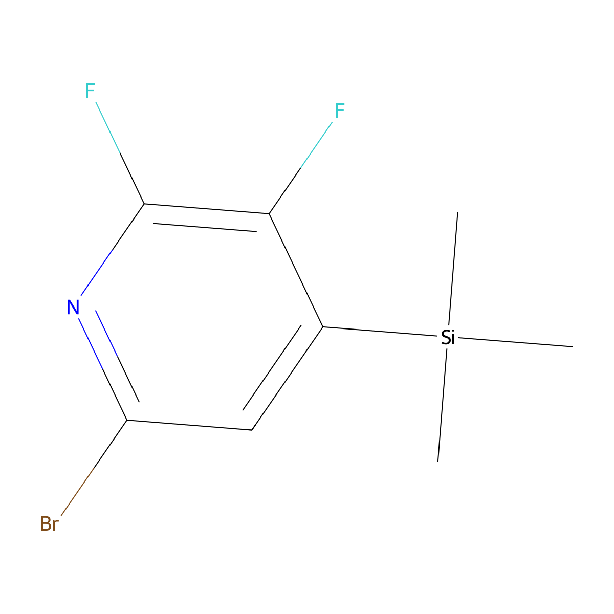 6-Bromo-2,3-difluoro-4-(trimethylsilyl)pyridine molecular structure, CAS 2995289-73-9