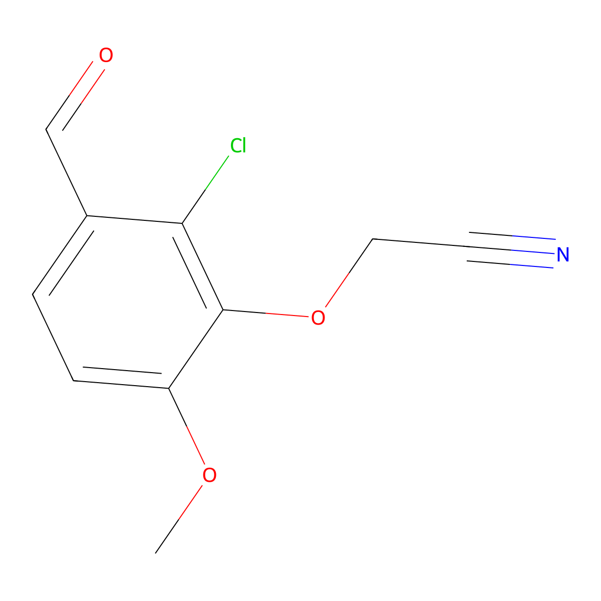 2-(2-Chloro-3-formyl-6-methoxyphenoxy)acetonitrile molecular structure, CAS 2995289-74-0