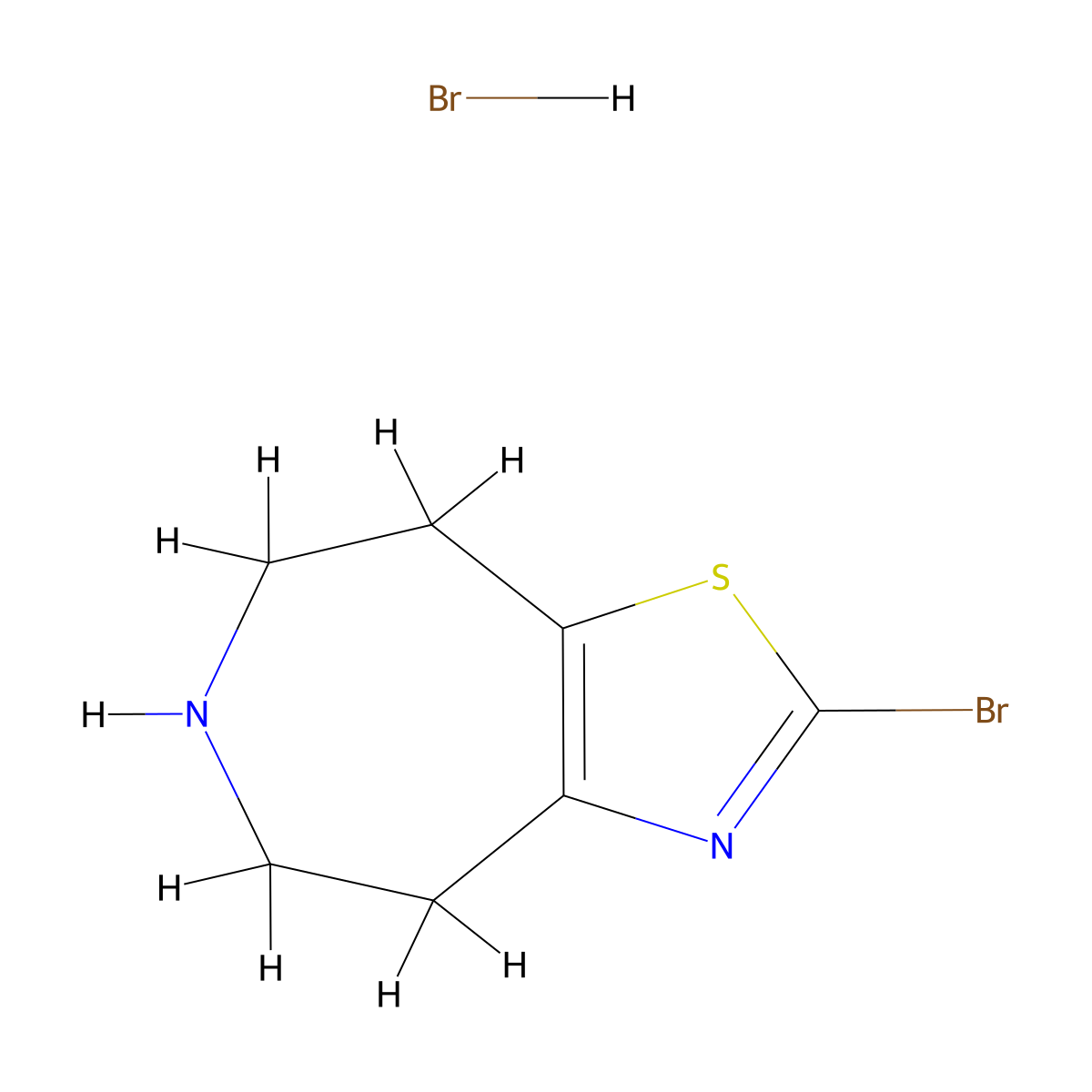 2-bromo-4H,5H,6H,7H,8H-[1,3]thiazolo[4,5-d]azepine hydrobromide molecular structure, CAS 2995289-76-2