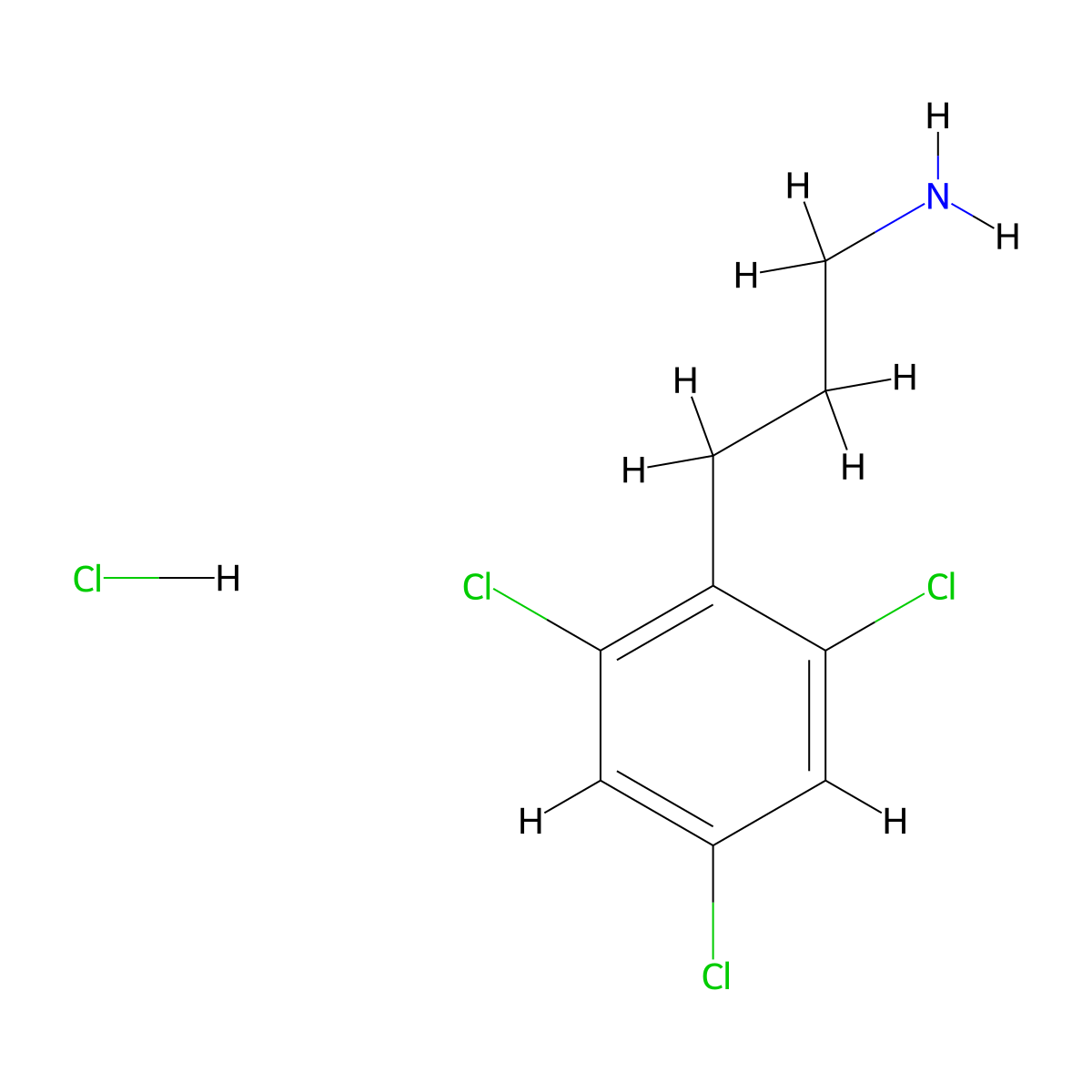 3-(2,4,6-Trichlorophenyl)propan-1-amine hydrochloride molecular structure, CAS 2995289-80-8