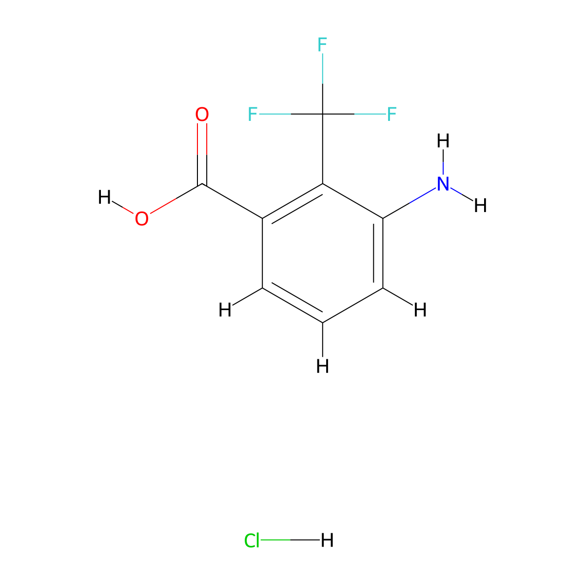 3-Amino-2-(trifluoromethyl)benzoic Acid Hydrochloride molecular structure, CAS 2995289-82-0