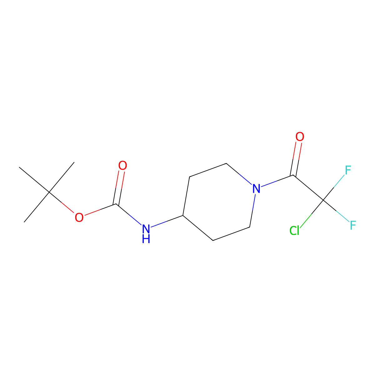 tert-butyl N-[1-(2-chloro-2,2-difluoroacetyl)piperidin-4-yl]carbamate molecular structure, CAS 2995289-89-7