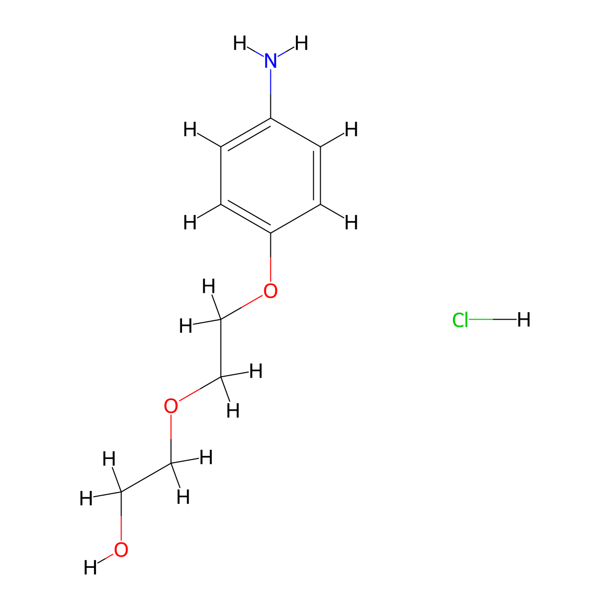 2-[2-(4-Aminophenoxy)ethoxy]ethanol;hydrochloride molecular structure, CAS 2995289-95-5