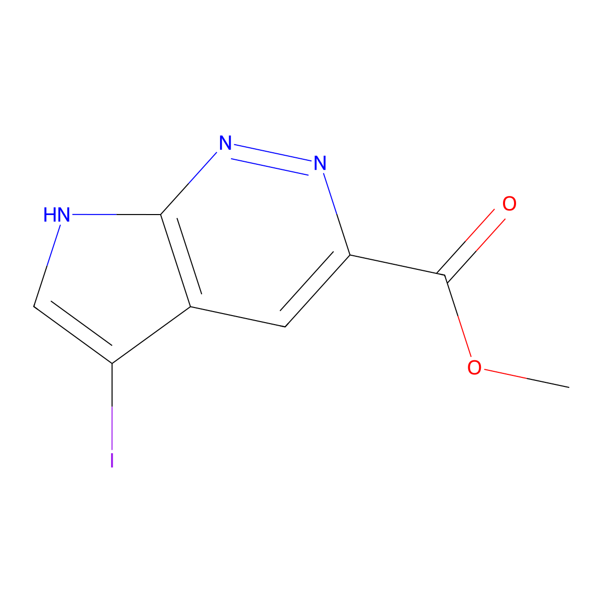 methyl 5-iodo-7H-pyrrolo[2,3-c]pyridazine-3-carboxylate molecular structure, CAS 2995290-02-1
