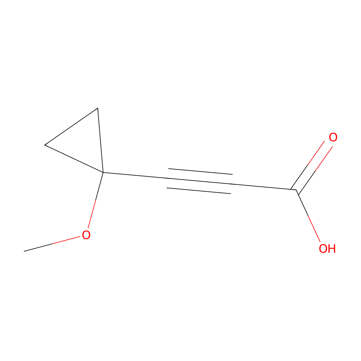 3-(1-Methoxycyclopropyl)prop-2-ynoic acid molecular structure, CAS 2995290-11-2