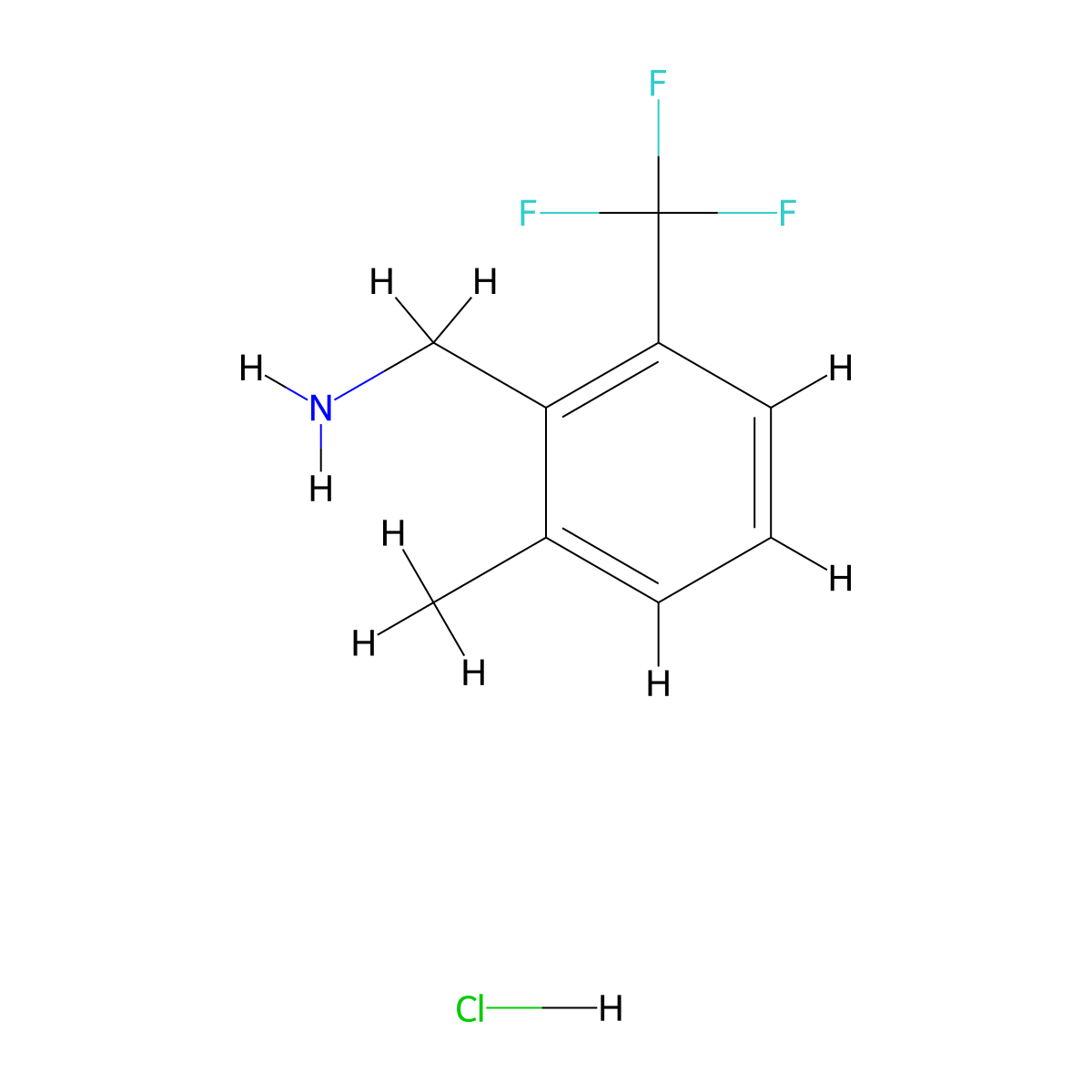1-[2-Methyl-6-(trifluoromethyl)phenyl]methanamine hydrochloride molecular structure, CAS 2995290-13-4