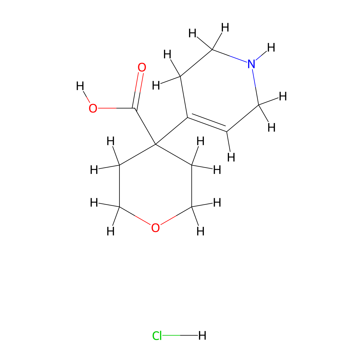 4-(1,2,3,6-Tetrahydropyridin-4-yl)oxane-4-carboxylic acid hydrochloride molecular structure, CAS 2995290-25-8